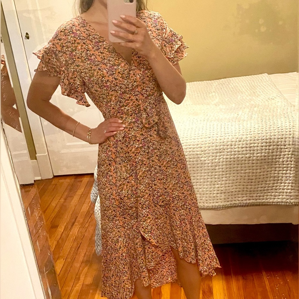New Max Studio coral wrap dress